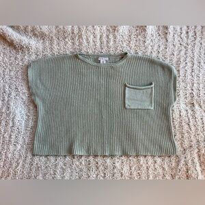 Sincerely Jules Cropped Green Sleeveless Sweater